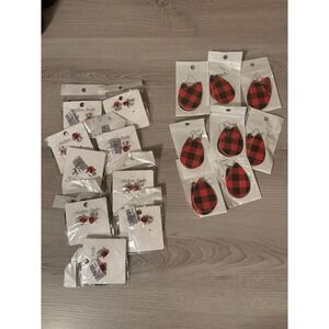 LARGE BUNDLE Lot of 17 Pairs of earrings for women Christmas Gift Holidays Plaid